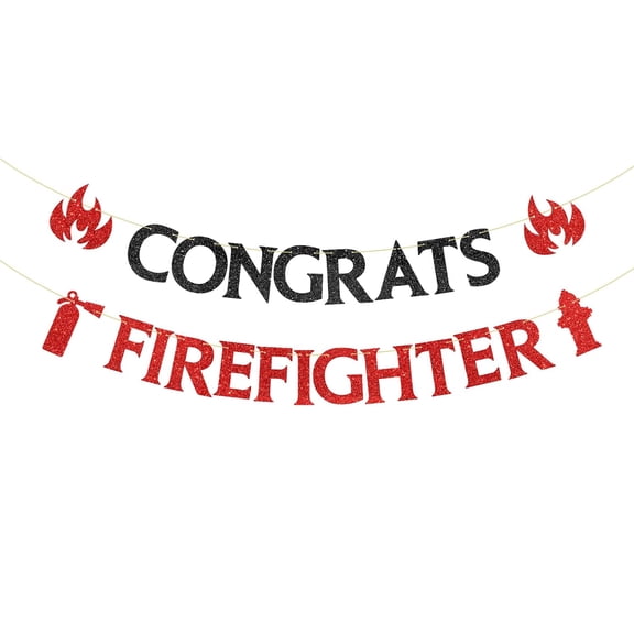 Congrats Firefighter Banner, Future Firefighter/Congrats Grad, 2026 Fire Department Graduation Party Decorations for Fireman, Supplies and Favors