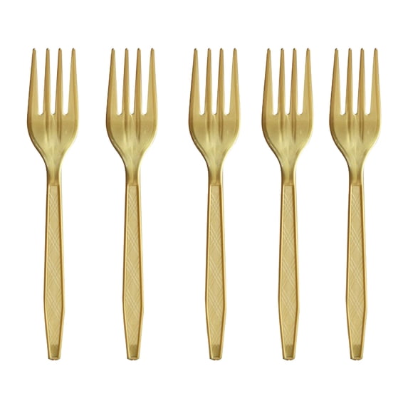 Congrats Grad 2026 Red Gold Graduation Party Decorations, 10pcs Gold Forks, Disposable Cutlery for Graduation Party (I)