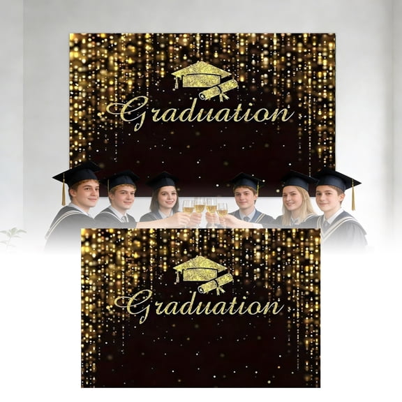 Congrats Grad Backdrop Graduation Class of 2026 Graduate Party Photography Background Graduation Party Decorations Supplies Cake Table Banner Photo Booth Props 71x43in