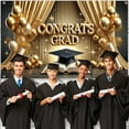 thumbnail image 1 of Congrats Grad Backdrop - Polyester Graduation Photo Booth Background, Wrinkle Resistant Party Decor, Multicolor Celebration Banner, 1 of 6