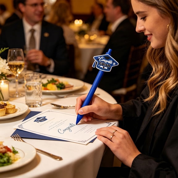Congrats Grad Ballpoint Pen Blue Graduation Cap Retractable Pen Cute Graduation Pen Writing Pen1pc
