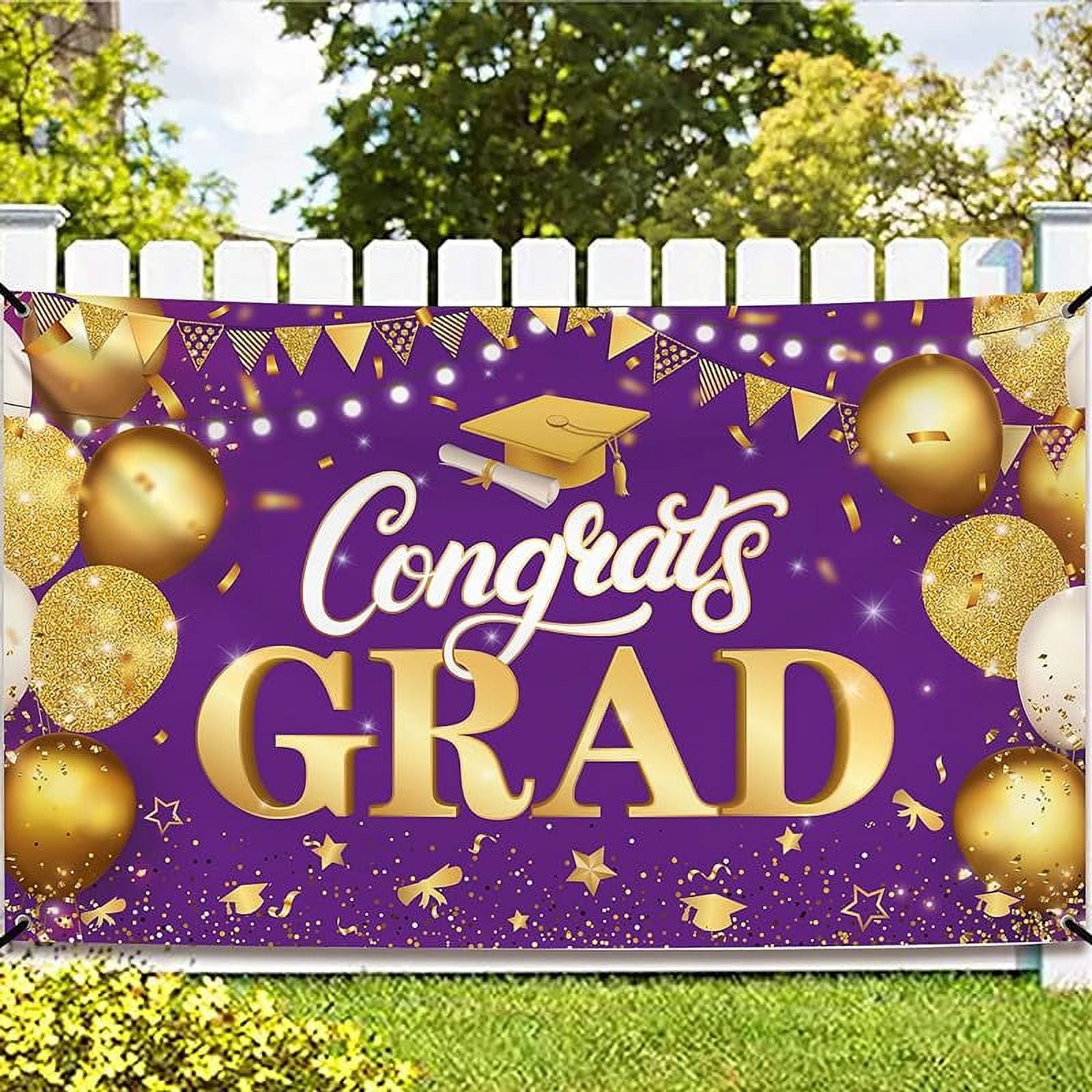 Congrats Grad Banner 72x44 Inch, Congratulations Banner Graduation