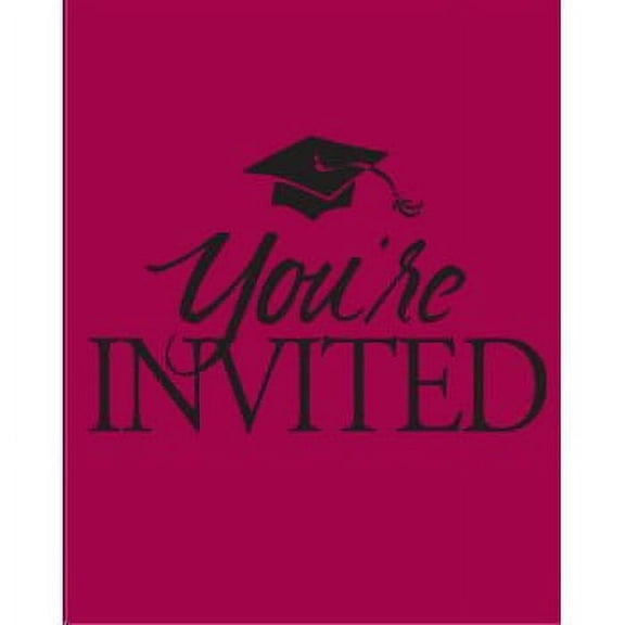 Congrats Grad Burgundy Invitations 25 Per Pack