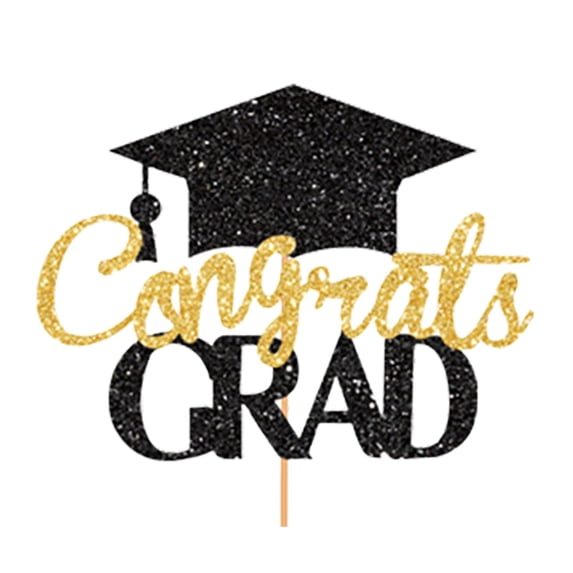Congrats Grad Cake Topper Glitter 2026 Graduation Decorations Grad Cap Class of 2026 Cake Decoration for 2026 High School College Senior Graduation Party Cake Decorations Supplies Home Decor