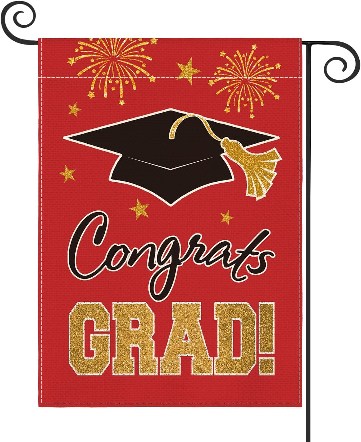 Congrats Grad Diploma Cap Garden Flag Double Sided, Class Of 2024 ...