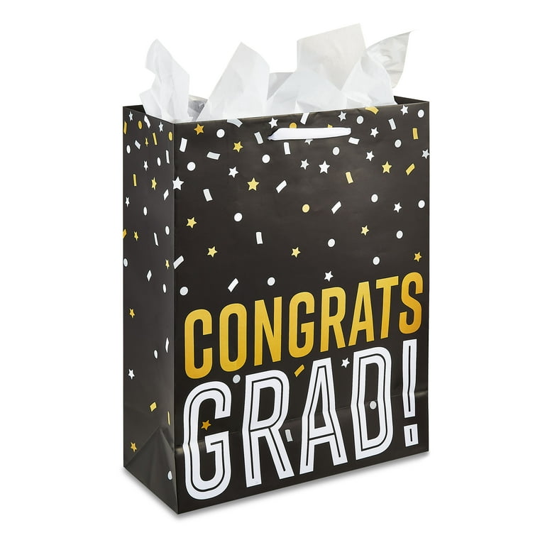 PAPER GIFT BAG LARGE BLACK W/GOLD PAPER GIFT BAG LARGE BLACK W/GOLD