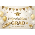 thumbnail image 1 of Congrats Grad Graduation Backdrop Golden White Balloon Gift Congratulations Class of 2025 Student Graduate Prom Party Decorations Background Celebration Birthday Banner Photo Booth, 1 of 9