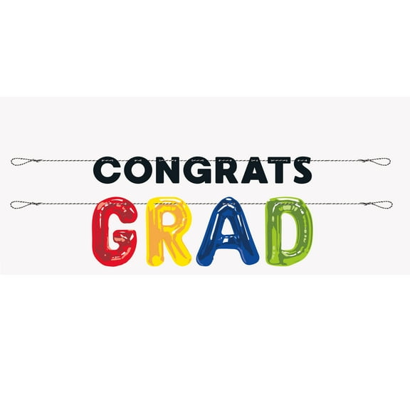 "Congrats Grad" Graduation Letter Banner Set, 2pcs