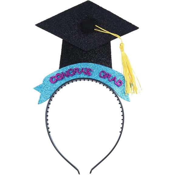 2026 Graduation Cap Headband, Congrats Grad Design with Tassel, Party Accessory, One Size