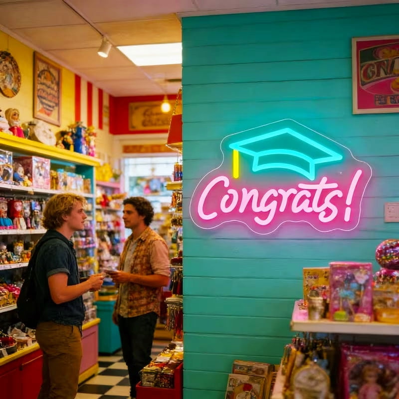 Congrats Grad Neon Sign W/ Graduation Cap,Congrats Grad Sign for ...