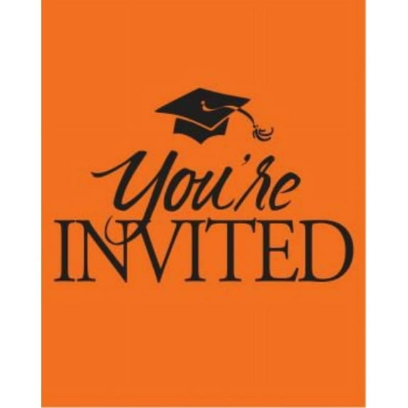 Congrats Grad Orange Invitations 25 Per Pack