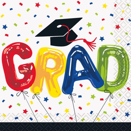 Congrats Grad Paper Beverage Napkins, 5in, 16ct