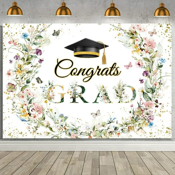 Congrats Grad Party Decorations Banner