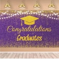 thumbnail image 1 of Congrats Grad Photography Backdrop,Background Congratulations Class of 2024 Graduation Party Decorations Photo Booth Props,(Purple Gold), 1 of 4