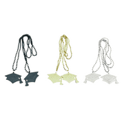 MOMENTUM BRANDS Congrats Grad! Plastic Beads Necklaces w/ Graduation Hat Pendant 3 Colors; 6 Counts