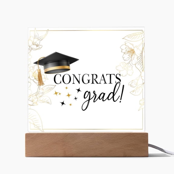 Congrats Grad Printed Square Shaped Acrylic Plaque