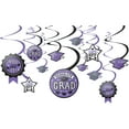 thumbnail image 1 of GRADUATION HANGING SWIRLS Party Decorations Purple Congrats Grad Decor Caps, 1 of 1