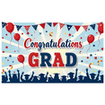thumbnail image 1 of Congrats Grad Themed Banner with Stars Balloons and Grad Silhouettes Backdrop Party Decorations for Graduation Ceremony Celebration Photography Props Graduation Party Decor Background, 1 of 7