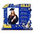 thumbnail image 1 of Congrats Grad Wooden Photo Frame, Inspirational Graduation Tabletop Decor with Motivational Quote, Class of 2026, 1 of 2