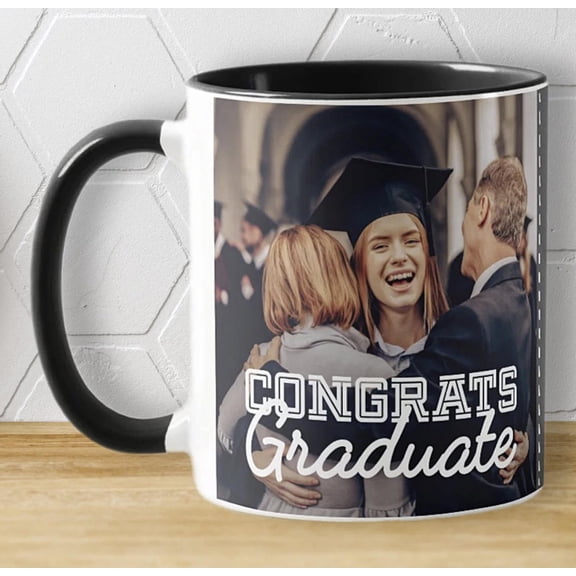 Congrats Graduate Modern Simple Custom Photo Mug, Bekilab, Bekilab Ceramic Coffee Mug, 11oz 15oz Gift