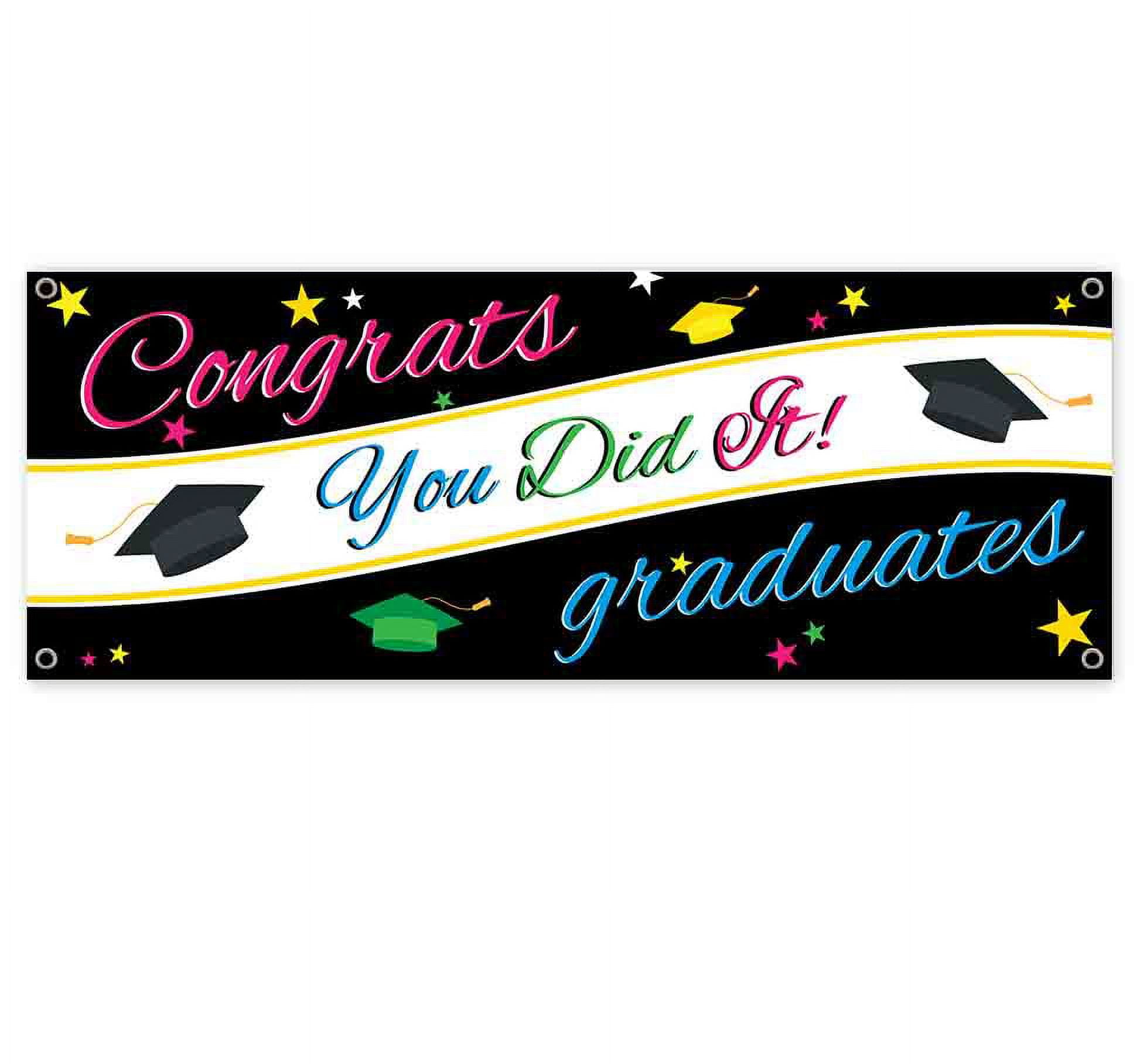 ThisWear Graduation Decor Congratulations Class of 2024 Decorations  Graduate Flag Vertical House Flag Grad
