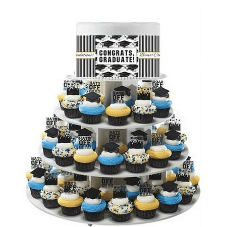Congrats Graduation Deluxe Edible Photo Toppers & Edible Cupcake Decoration Kit