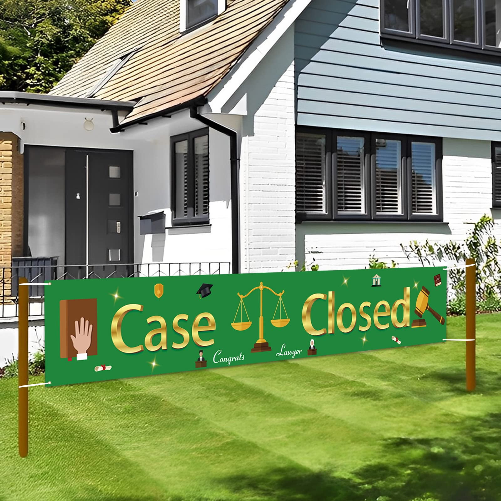 Congrats Lawyer Banner Case Closed Banners Law School Graduation Party
