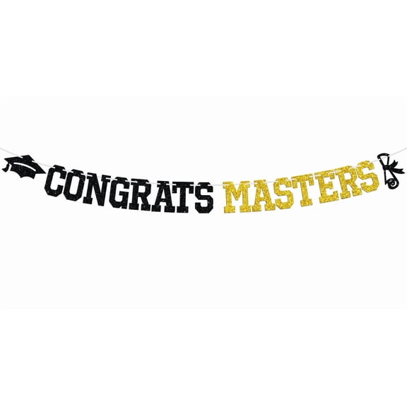 Congrats Masters Banner, Happy Master's Degree, You Mastered it, 2025 Master Degree Survivor Graduation Party Decoration Supplies