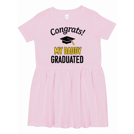 Inktastic Congrats My Daddy Graduated with Cap Girls Toddler Dress