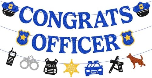 Police Graduation Signs Congrats Officer Banner Police Academy Graduation Party Decorations ...