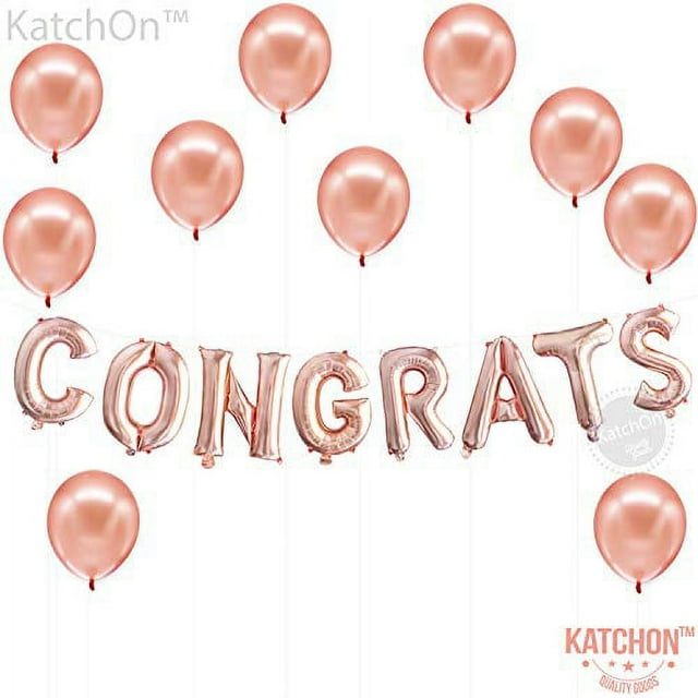 Congrats Rose Gold Balloons Decorations Great for Graduation