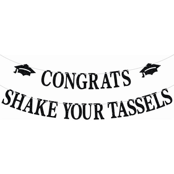 Congrats Shake Your Tassel Banner - Congrats Grad/Class of 2024 Graduation Party Decorations Supplies - High School/College/Master Graduate Photo Props