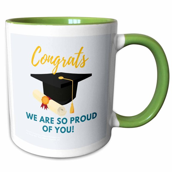 3drose, Congrats We Are So Proud of You Celebarating Success, 11oz Two-tone Green Mug