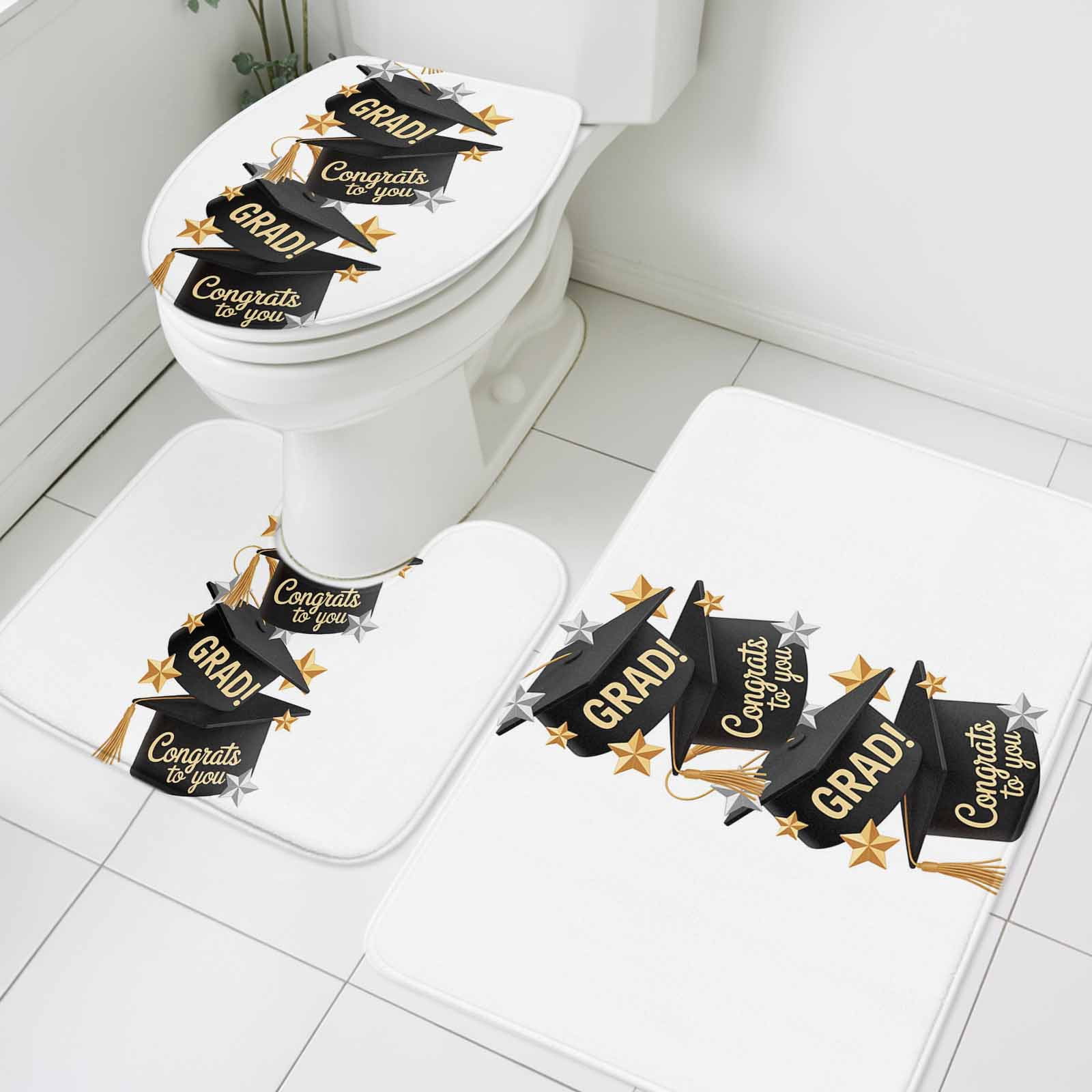 Congrats to You Bathroom Rugs Set GRAD Graduation Hat Three-Dimensional ...