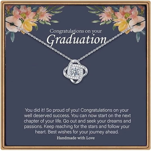 Congratualations To My Graduate Daughter on Graduation Day, Class of 2025 Graduation Gifts for Daughter from Dad with Message Card and Gift Box, Graduation Day Necklace