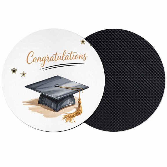 Congratulation Hat Coasters Set of 2, Absorbent Coasters for Drinks, Modern Abstract Art Celebration Coaster for Desk Coffee Table Protection, Home Decor House Warming Gifts 4"
