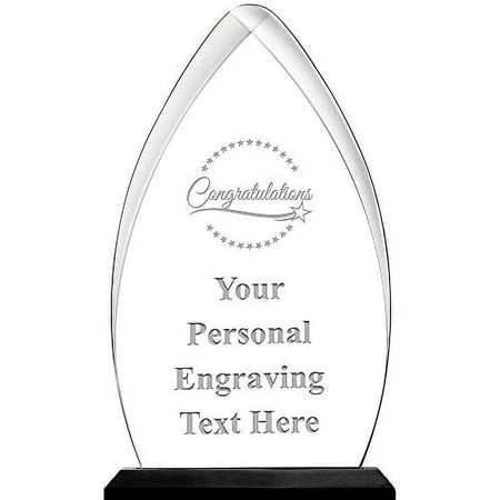 Congratulations Acrylic Award, 6.75" H Personalized Congratulations Award with Custom Engraving Prime