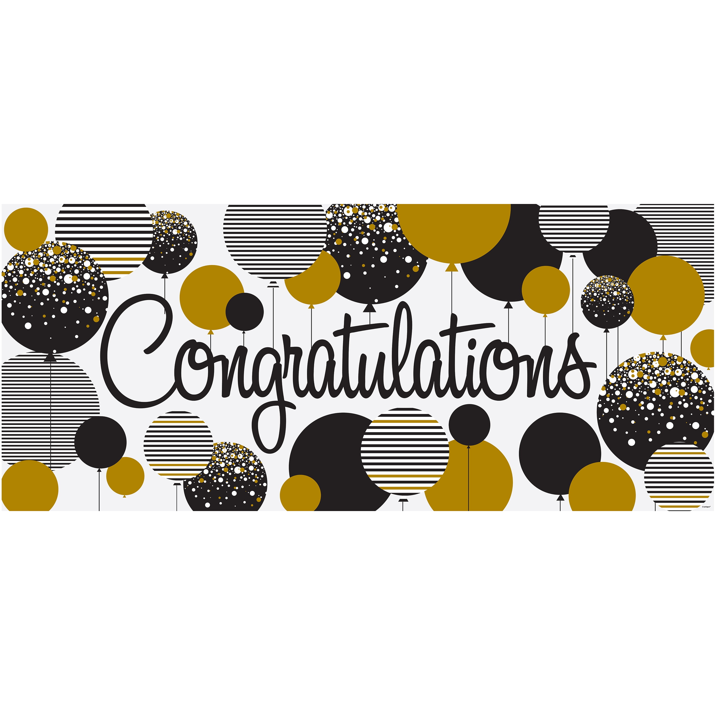 Congratulations Banner 5 X 2 25 Ft Gold And Black 1ct Walmart paper-congratulations-on-your-wedding-card-wedding-engagement-cards