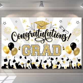 Graduation Backdrop Stars 12PCS Graduation Cake Topper,2026 Graduation Banners Party Decorations ...