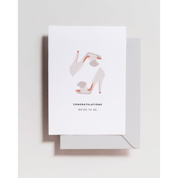 Congratulations Bride to Be Card  Elegant High Heel Design  Perfect for Bridal Showers, Engagements, or Weddings  Blank Inside with Envelope Included