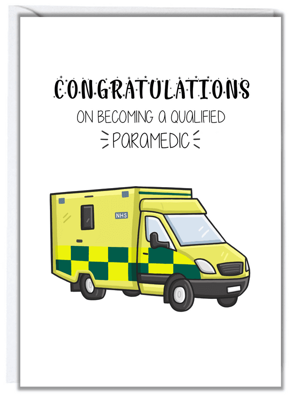 Congratulations First Aid Congratulations Card for New Paramedic – Cheerful Paramedic Design with ...