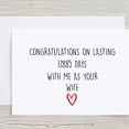 thumbnail image 1 of Congratulations Card for Wife – "Congrats on Lasting 17885 Days Together" – Fun and Unique Greeting Card for Couples, Blank Inside, Envelope Included, 1 of 2