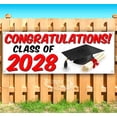 thumbnail image 1 of Congratulations! Class Of 2028 13 oz Vinyl Banner With Metal Grommets, 1 of 4
