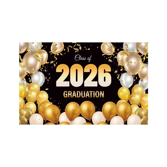 Congratulations Decorations Banner Graduation Backdrop Party Supplies Class of 2026 Congrats Grad Indoor Outdoor Photo Booth Backdrops Decor 5.91x3.61ft for High School College