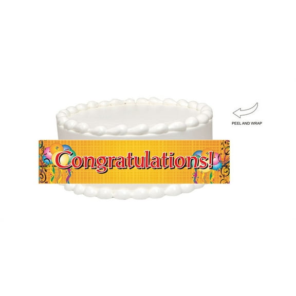 Congratulations Edible Cake Side Photo Image Decoration