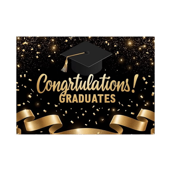 Congratulations Grad Background 15.75x6.89ft Class of 2026 Graduation Party Decorations Banner, Grad Decor Photography Background for Photo Booth Props Decor