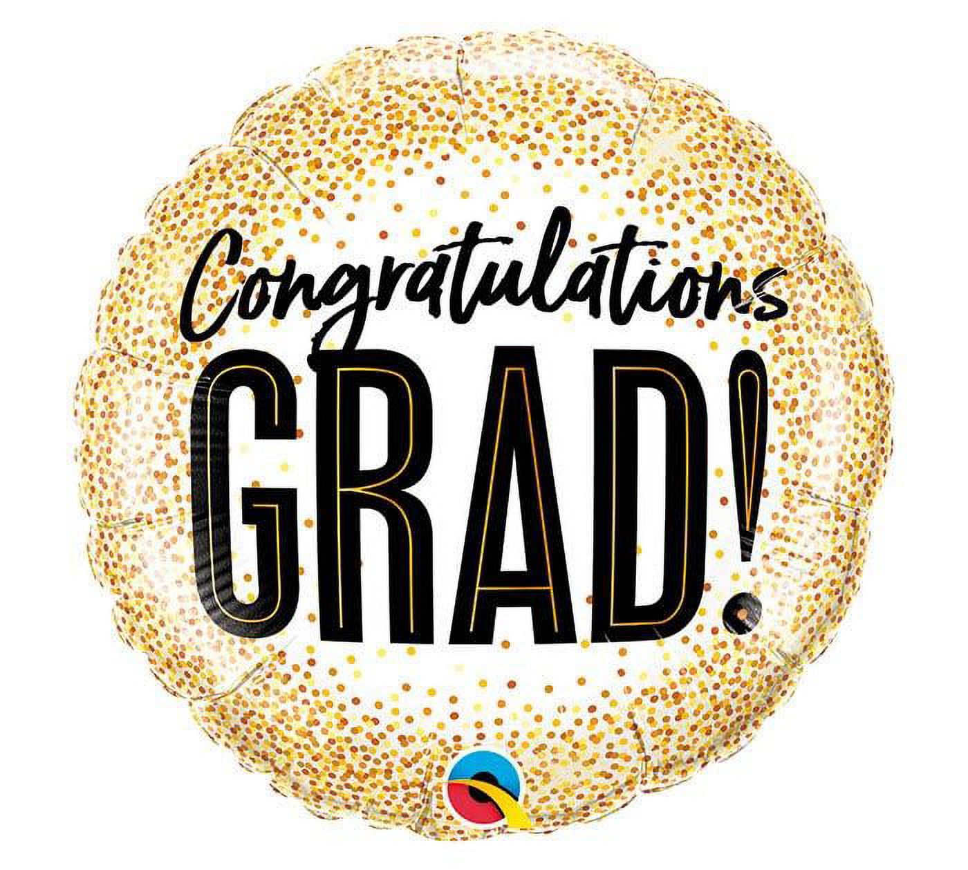 Congratulations Grad Gold Glitter Dots 18 Inch Foil Mylar Balloon [82287]