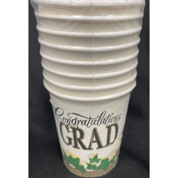Congratulations Grad Ivy Pattern Hot/Cold Cups 8Ct