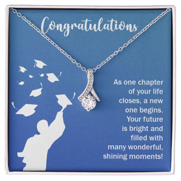 Congratulations Graduate Alluring Beauty Necklace, White Alluring Necklace