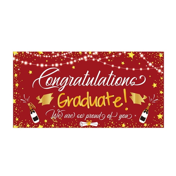 Congratulations Graduation Backdrop Banner, Large Party Decor for Grad Celebration and Photo, Prom Decoration Supplies for Event Background -70 x 39 inch, Red